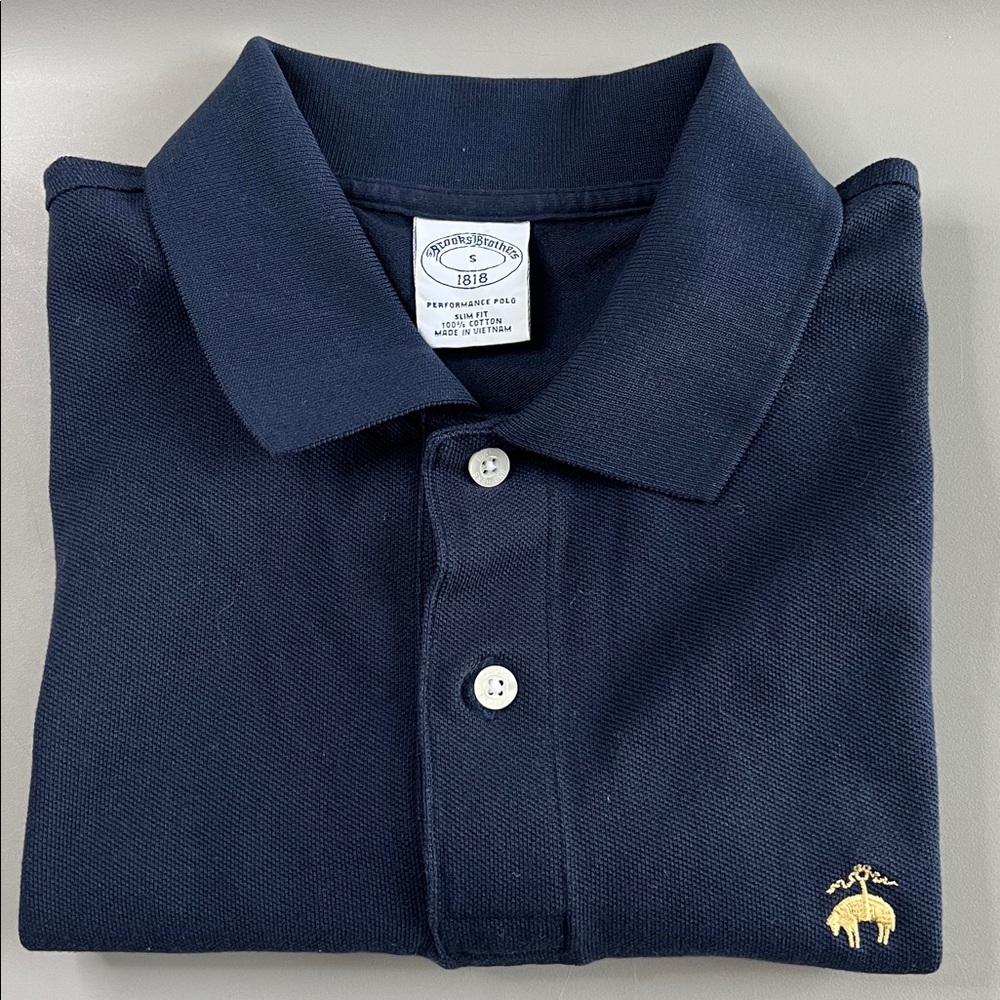 Brooks Brothers Slim Fit Performance Polo Blue Size Small